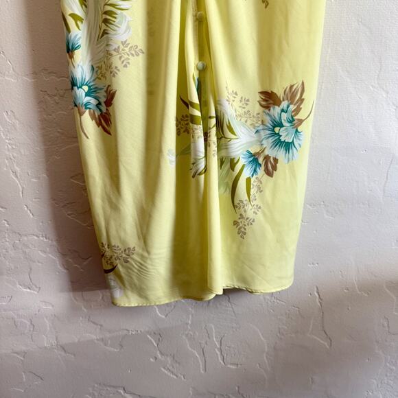 Urban Outfitters Size Medium Heartmelter Floral Midi Party Dress - Yellow Button - Picture 8 of 15